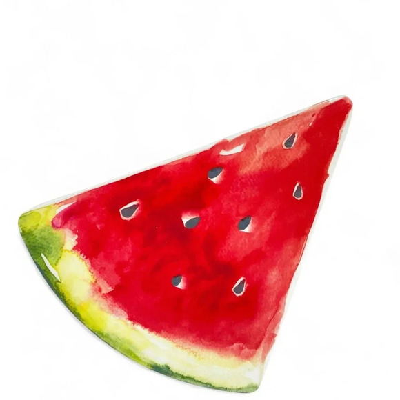 Watermelon Melamine Glossy Plates Set of 4 Salad Appetizer Dessert‎ Fruit Summer - Picture 2 of 7
